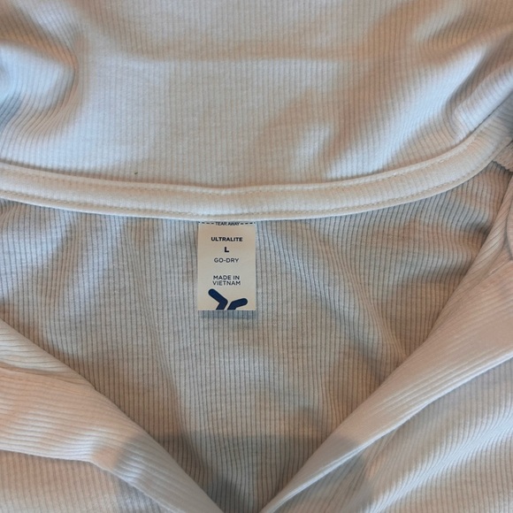 White Ribbed Collared Shirt - Picture 2 of 2